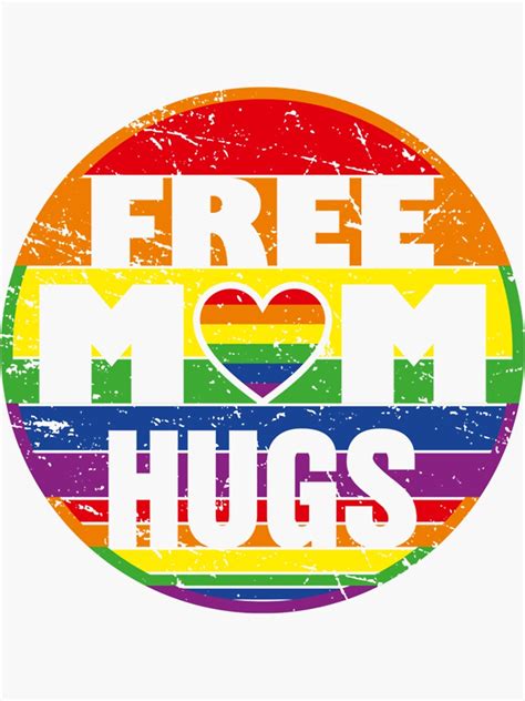Pegatina Mamá libre abraza la conciencia del orgullo LGBT Gay y lesbiana de MaiseTiema Redbubble