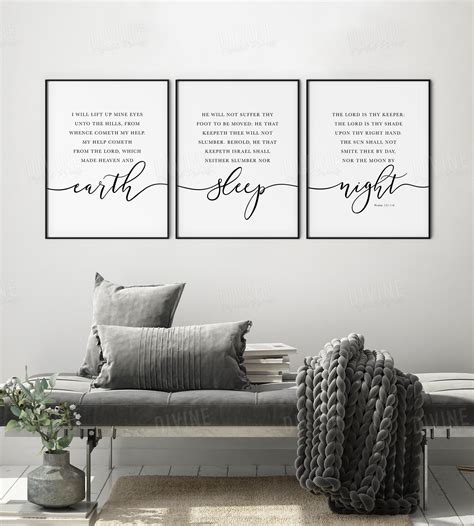 Psalm 121 KJV Bible Verse Wall Art Scripture Print Set - Etsy