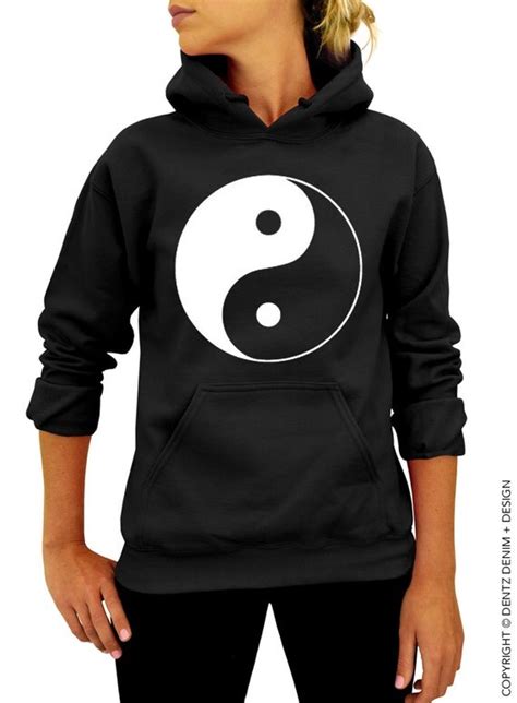 Yin Yang Black With White Ink Pullover Hoodie Sweatshirt