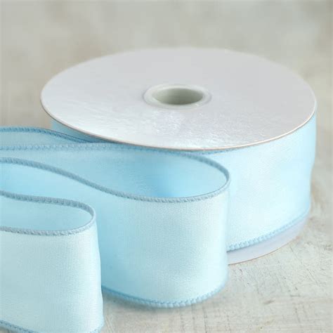 Light Blue Satin Wired Ribbon Ribbon And Trims Craft