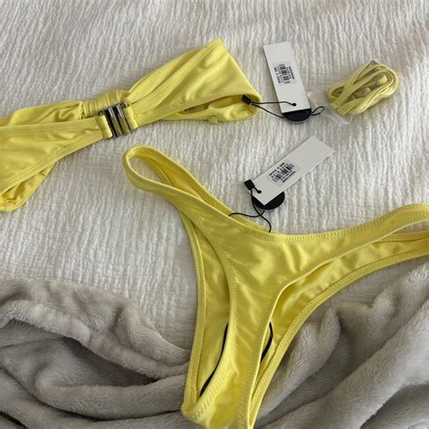 Yellow Glassons Bikini Set Top Bottom Size Depop