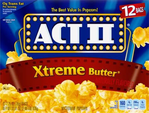 ACT II® Xtreme Butter Microwave Popcorn, 12 ct / 33.02 oz - Kroger