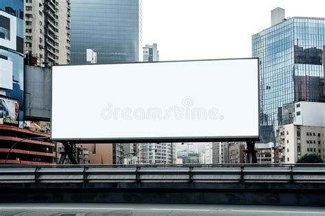 Blank Billboard Frame Nestled Amidst A Bustling Urban Landscape Open