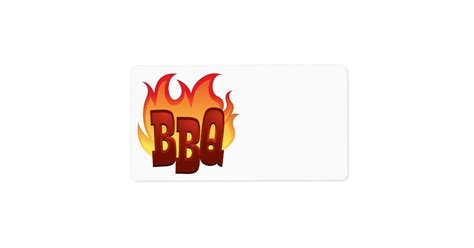 Bbq Flame Text Design Label Zazzle