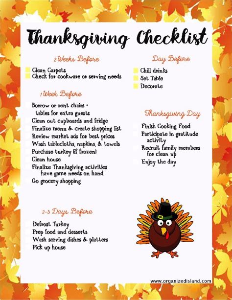 A Helpful Thanksgiving Checklist To Help You Prepare For The Holiday