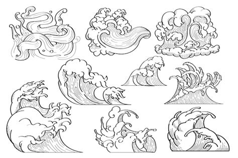 Japanese Waves Drawing