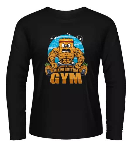 Playera Bikini Botton Gym Bob Esponja Manga Meses sin interés
