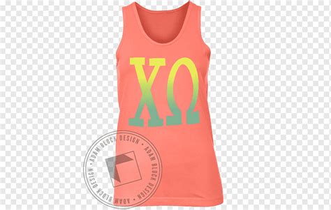 Camiseta Sin Mangas Camisa Gilets Fuente Chi Omega Camiseta Naranja