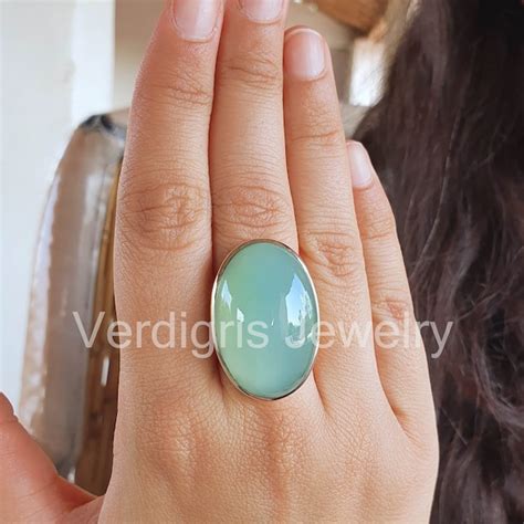 Aqua Chalcedony Ring Etsy