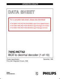 Philips Semiconductors Hc Series Datasheets Hc U Hct N