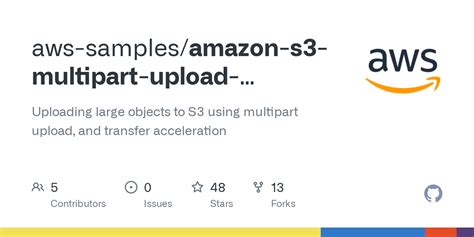 Github Aws Samples Amazon S3 Multipart Upload Transfer Acceleration Uploading Large Objects