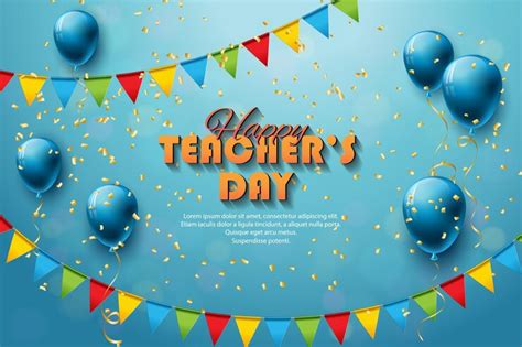 Premium Vector | Free vector happy teacher day banner design