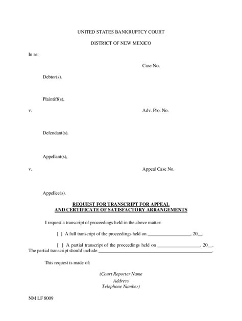 Fillable Online United States Bankruptcy Court District Of New Mexico In Fax Email Print