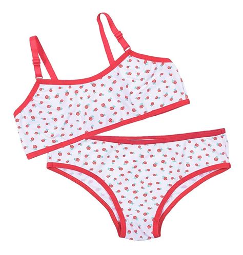 Lingerie Conjunto Menina Infantil Calcinha E Top Juvenil R