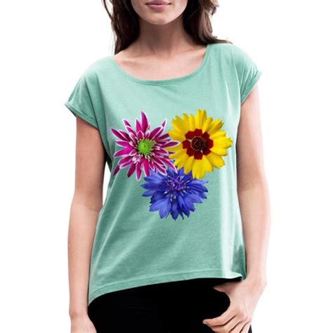 Blumen blühend Blüten blumig Blume floral Frauen T Shirt mit