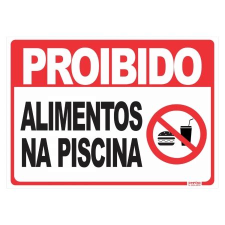 Placa de Sinalização Proibido Pular na Piscina