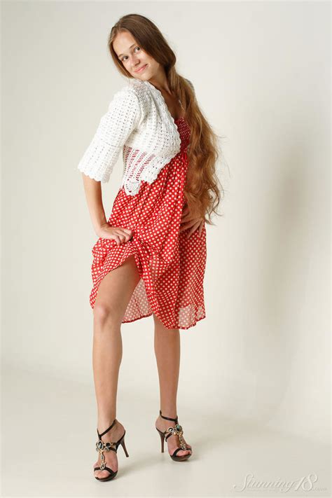 A Sexy Blonde In A Red Dress Strips To Reve XXX Dessert Picture 2