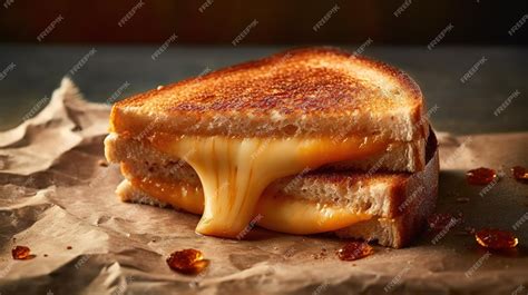 Premium AI Image | A grilled cheese sandwich with melted cheese and sauce.