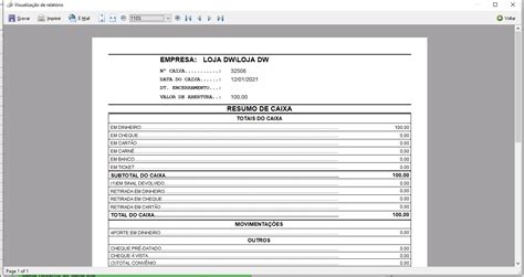 Como Reimprimir Um Fechamento Caixa Dataweb Tecnologia Central De