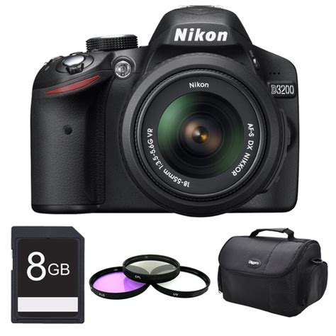 Nikon D3200 DX-format Digital SLR Kit w/ 18-55mm DX VR Zoom Lens Pro ...