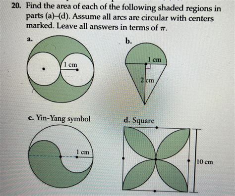 Find The Area Of Each Of The Following Shaded Regions In Parts A