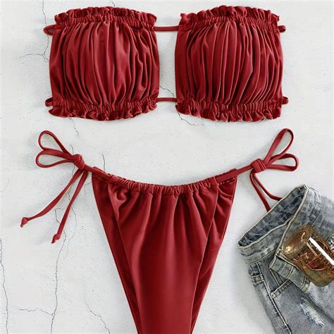 Blue Zone Planet Bikini Able And Lace Up Split Suit Yellow Xxl Artofit