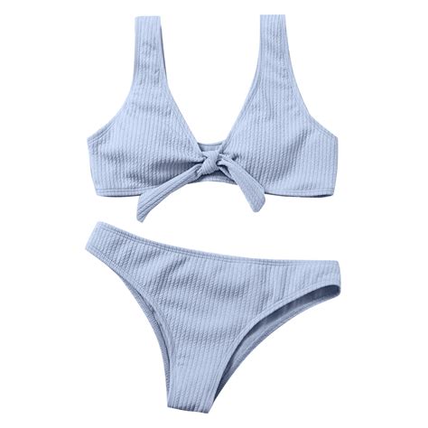 DENGDENG Bikini Sets For Women Full Bottom Two Piece Low Rise Bathing