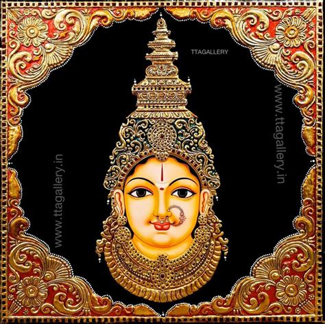 Gaja Lakshmi Antique Finish Semi Embossed Tanjore Painting Tanjore