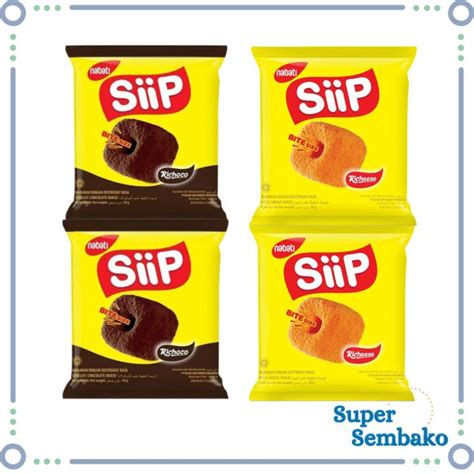 Snack Richeese Nabati Siip Sip Bites Keju Cheese Coklat 26g Renceng Isi