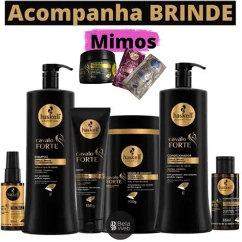 Kit Haskell Cavalo Forte completo 1L Shampoo Condicionador Máscaras