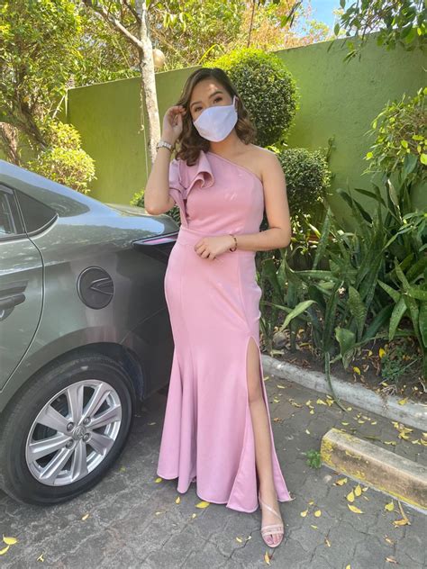 Asymmetrical Gown Nude Pink On Carousell