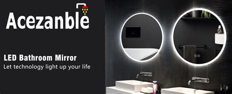 Acezanble 600mm Bluetooth Round Bathroom Mirror With Led Light