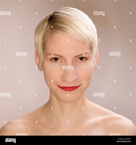 Blonde Woman Portrait Close Up Stock Photo Alamy