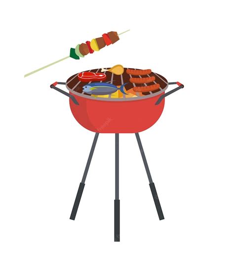 Premium Vector Food Illustration Grill Vector Barbeque Bbq Cartoon