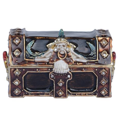 New arrival pirate treasure chest trinket box bejeweled metal jewelry ...