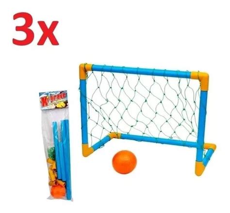 Kit 3 Trave E Bola Brinquedo Chute A Gol Futebol Infantil MercadoLivre