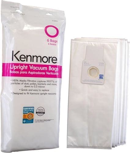 Kenmore Type O Hepa Vacuum Bags For Upright Vacuums 6 Pk Media Filtration Synthetic Amazon Ca