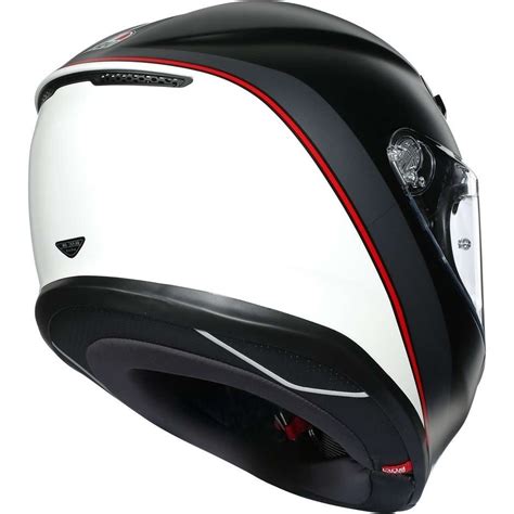 Casco Integrale In Fibra Moto AGV K6 Multi MINIMAL Nero Bianco Rosso