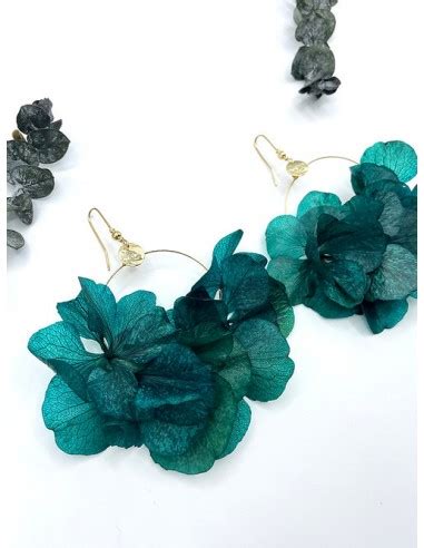 Boucles d oreilles Rhea en fleurs stabilisées BFlower Comptoir Doré