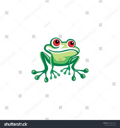 Cute Green Frog Cartoon Character Icon Stock Vector Royalty Free