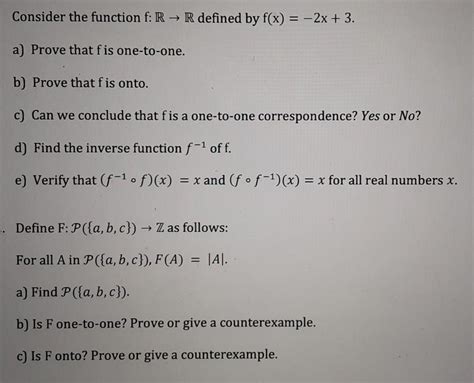 Solved Consider The Function F R R Defined By F X X Chegg