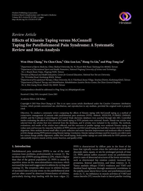 Pdf Review Article Effects Of Kinesio Taping Versus Mcconnell