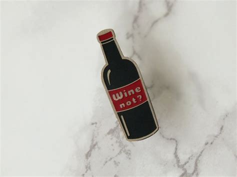 Wine Bottle Hard Enamel Pin Badge Silver Nickel Pin Wine Etsy