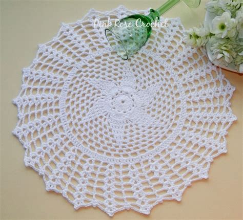 Pink Rose Crochet Centrinho Sousplat Nicole Star Placemat