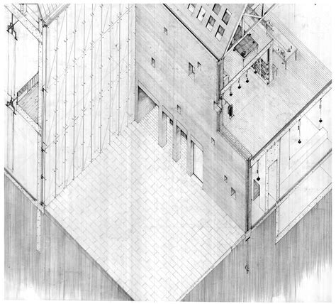 Axonometric Construction 150 Section Pencil On Trace The Two