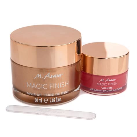 M ASAM Magic Finish Classic Make Up 60ml Lip Balm 18g QVC De