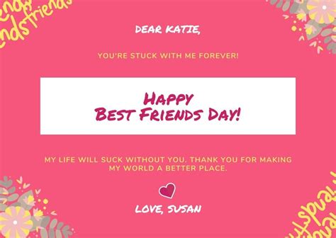 Free Best Friend Day Cards Templates to customize | Canva