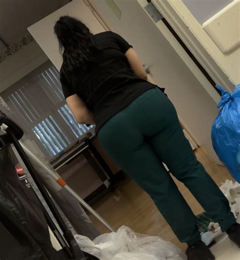 Latina In Tight Green Scrubs VPL Knew She Was Recorded OC Forum