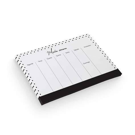 Planner De Mesa Semanal Black 54fls Papela