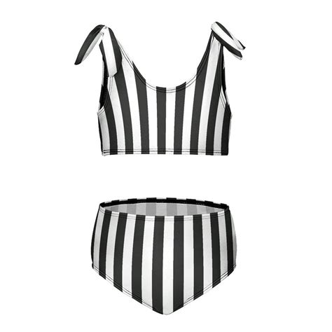 Aesthetic Fir Green And White Vertical Girl S 2 Piece Bikini Set Beach Sport Swimsuit Swimwear 7